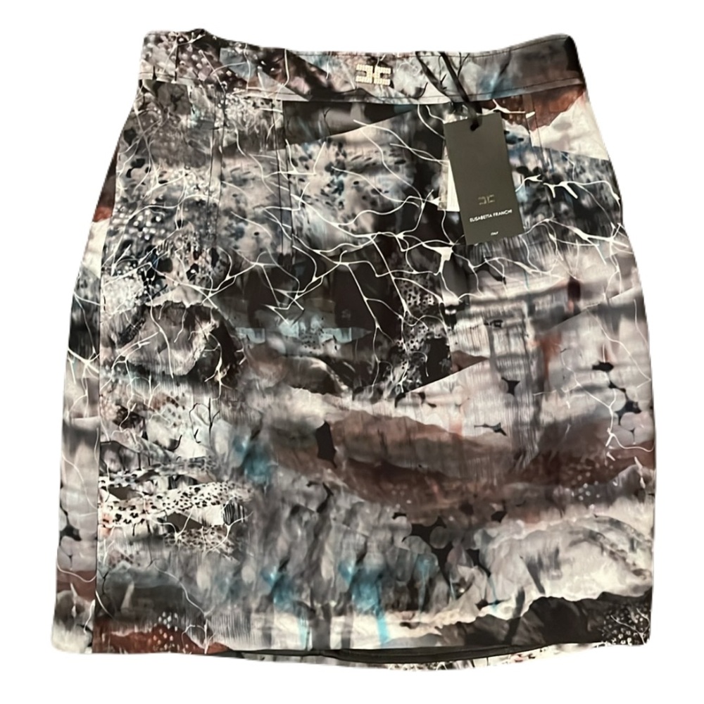 NEW ELISABETTA FRANCHI patterned skirt, size 42